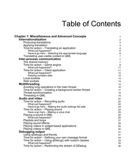 Table of Contents