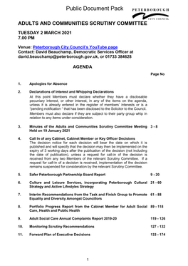 (Public Pack)Agenda Document for Adults and Communities Scrutiny