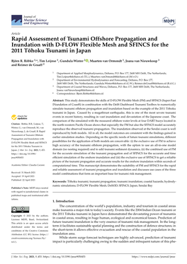 Rapid Assessment of Tsunami Offshore Propagation and Inundation with D-FLOW Flexible Mesh and SFINCS for the 2011 Tohoku¯ Tsunami in Japan