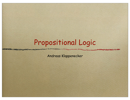 Propositional Logic