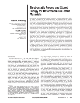 Electrostatic Forces and Stored Energy for Deformable Dielectric Materials