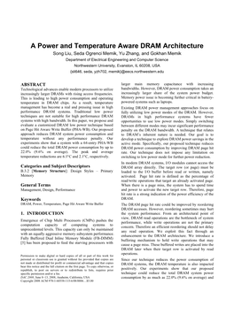 A Power and Temperature Aware DRAM Architecture