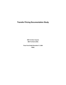 Transfer Pricing Documentation Study