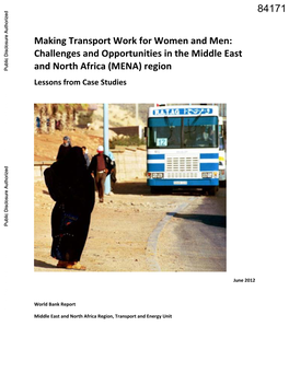 Making Transport Work for Women and Men: Challenges and Opportunities in the Middle East and North Africa