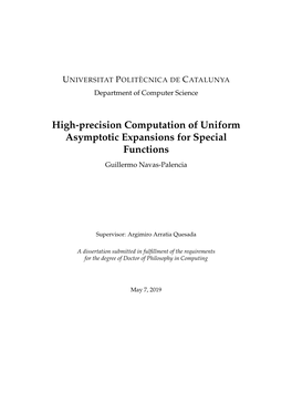 High-Precision Computation of Uniform Asymptotic Expansions for Special Functions Guillermo Navas-Palencia