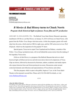 B Movies & Bad History Turns to Chuck Norris