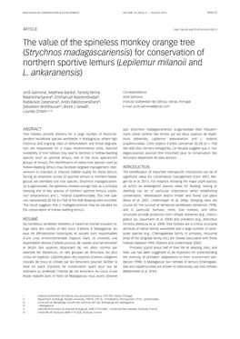 Strychnos Madagascariensis) for Conservation of Northern Sportive Lemurs (Lepilemur Milanoii and L