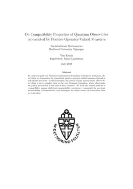 On Compatibility Properties of Quantum Observables Represented by Positive Operator-Valued Measures