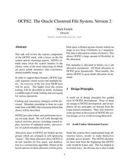 OCFS2: the Oracle Clustered File System, Version 2