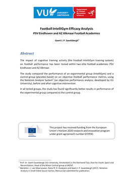 Football Intelligym Efficacy Analysis Abstract