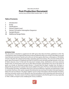 Post-Production Document Jeremy (Jerry) White & Mark Aasted, Sept