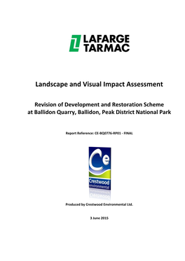 Landscape and Visual Impact Assessment