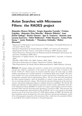 Axion Searches with Microwave Filters: the RADES Project