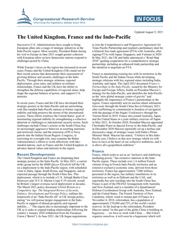The United Kingdom, France and the Indo-Pacific
