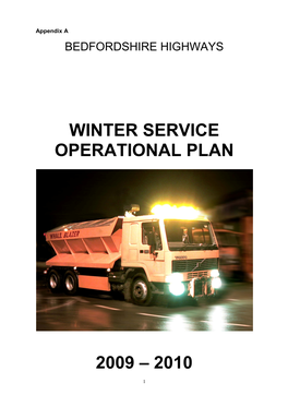 Winter Service Operational Plan 2009 – 2010