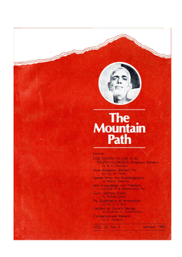 The Mountain Path Vol. 20 No. 1, Jan 1983