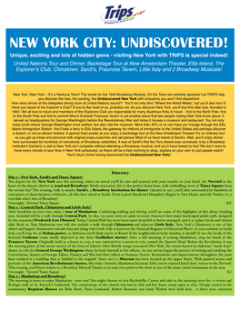 New York City: Undiscovered!