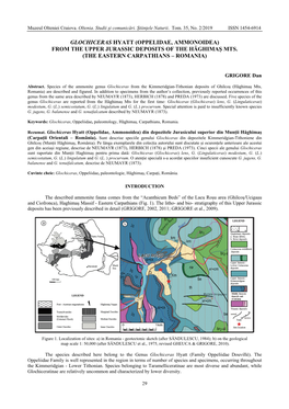 Glochiceras Hyatt (Oppelidae, Ammonoidea) from the Upper Jurassic Deposits of the Hăghimaş Mts. (The Eastern Carpathians – Romania)