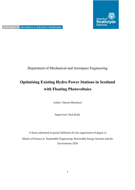 Optimising Existing Hydro Power Stations in Scotland with Floating