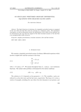 On Singularly Perturbed Ordinary Differential Equations with Measure-Valued Limits