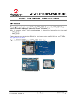 ATWILC1000/ATWILC 3000 Wi-Fi Link Controller Linux User Guide