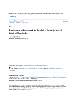 A Framework for Regulating the Incitement of Criminal Flash Mobs