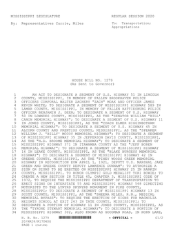 Representatives Currie, Miles HOUSE BILL NO. 1279