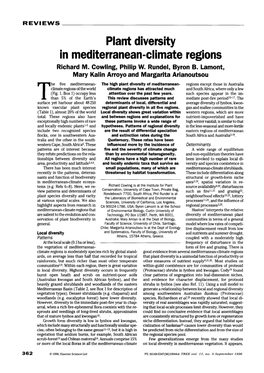 Plant Diversity in Mediterranean-Climate Regions