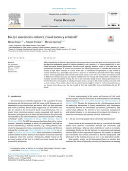 Do Eye Movements Enhance Visual Memory Retrieval?