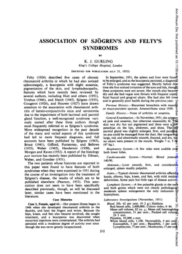 Association of Sjogren's and Felty's Syndromes