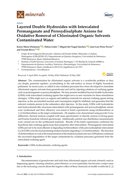 Layered Double Hydroxides with Intercalated Permanganate and Peroxydisulphate Anions for Oxidative Removal of Chlorinated Organic Solvents Contaminated Water