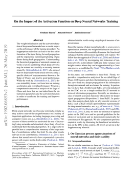 On the Impact of the Activation Function on Deep Neural Networks Training