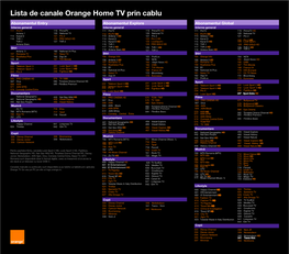 Lista De Canale Orange Home TV Prin Cablu