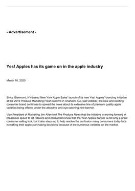 Yes! Apples Has Its Game on in the Apple Industry