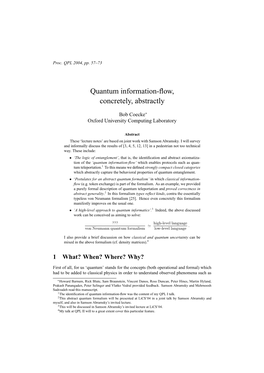 Quantum Information-Flow, Concretely, Abstractly