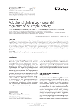 Potential Regulators of Neutrophil Activity