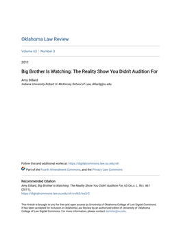 Big Brother Is Watching: the Reality Show You Didn't Audition For