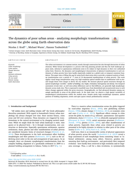 The Dynamics of Poor Urban Areas - Analyzing Morphologic Transformations T Across the Globe Using Earth Observation Data ⁎ Nicolas J