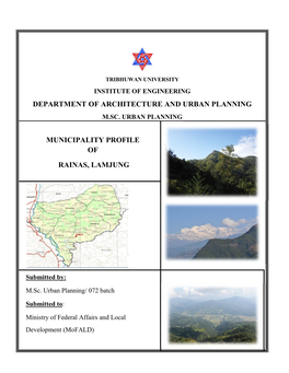 Municipal Profile of Rainas Municipality, Lamjung, Nepal