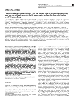 Competition Between Clonal Plasma Cells and Normal Cells for Potentially