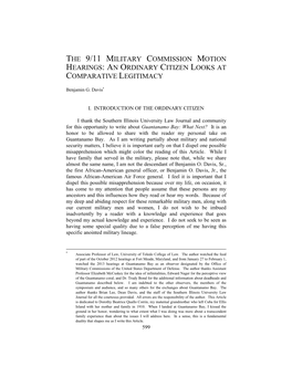 The 9/11 Military Commission Motion Hearings: an Ordinary Citizen Looks at Comparative Legitimacy