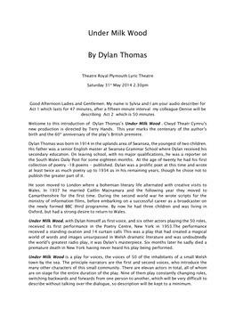 Under Milk Wood by Dylan Thomas