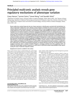 Principled Multi-Omic Analysis Reveals Gene Regulatory Mechanisms of Phenotype Variation