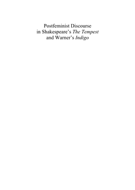 Postfeminist Discourse in Shakespeare's the Tempest And