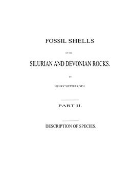 Fossils of the Silurian and Devonian Rocks