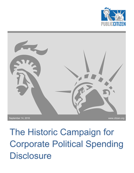 The Historic Campaign for Corporate Political Spending Disclosure