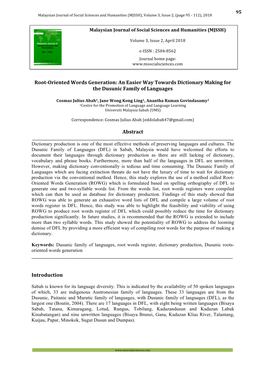 Root-Oriented Words Generation: an Easier Way Towards Dictionary Making for the Dusunic Family of Languages