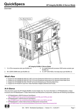 HP Integrity Bl890c I2 Server Blade Overview