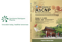 6Th Congress of Ascnp Ascnp6th Congress of Asian College of Neuropsychopharmacology Program & Abstract Book