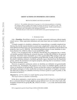 Group Actions on Dendrites and Curves 3